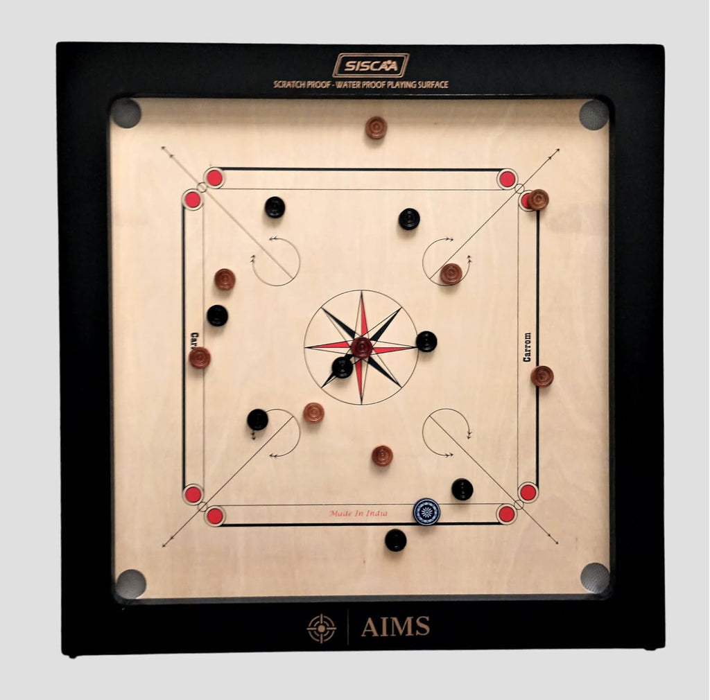 Deluxe Full Size Carrom Board with Striker and Coins I31798