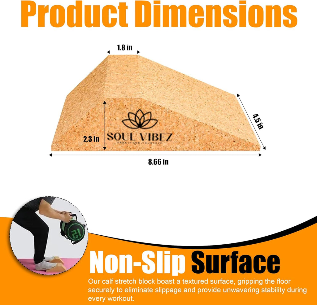 Cork Squat Wedge Block Non Slip Slant Board for Calf Stretching and Weightlifting T9242
