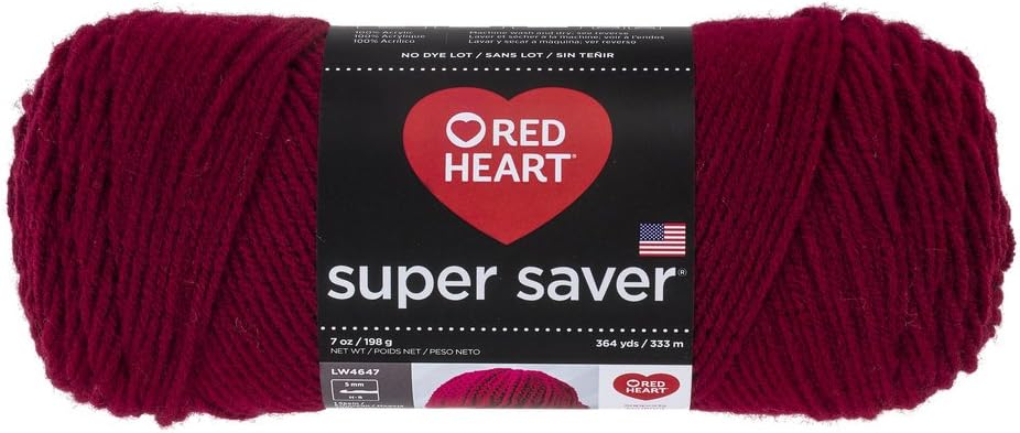 Red Heart Super Saver Yarn-Burgundy