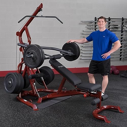Corner Leverage Gym with Weight Bench - Multi-Function Workout Station R9964