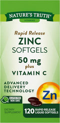 Nature's Truth Zinc with Vitamin C | 50mg | 120 Softgels | Non-GMO & Gluten Free Supplement