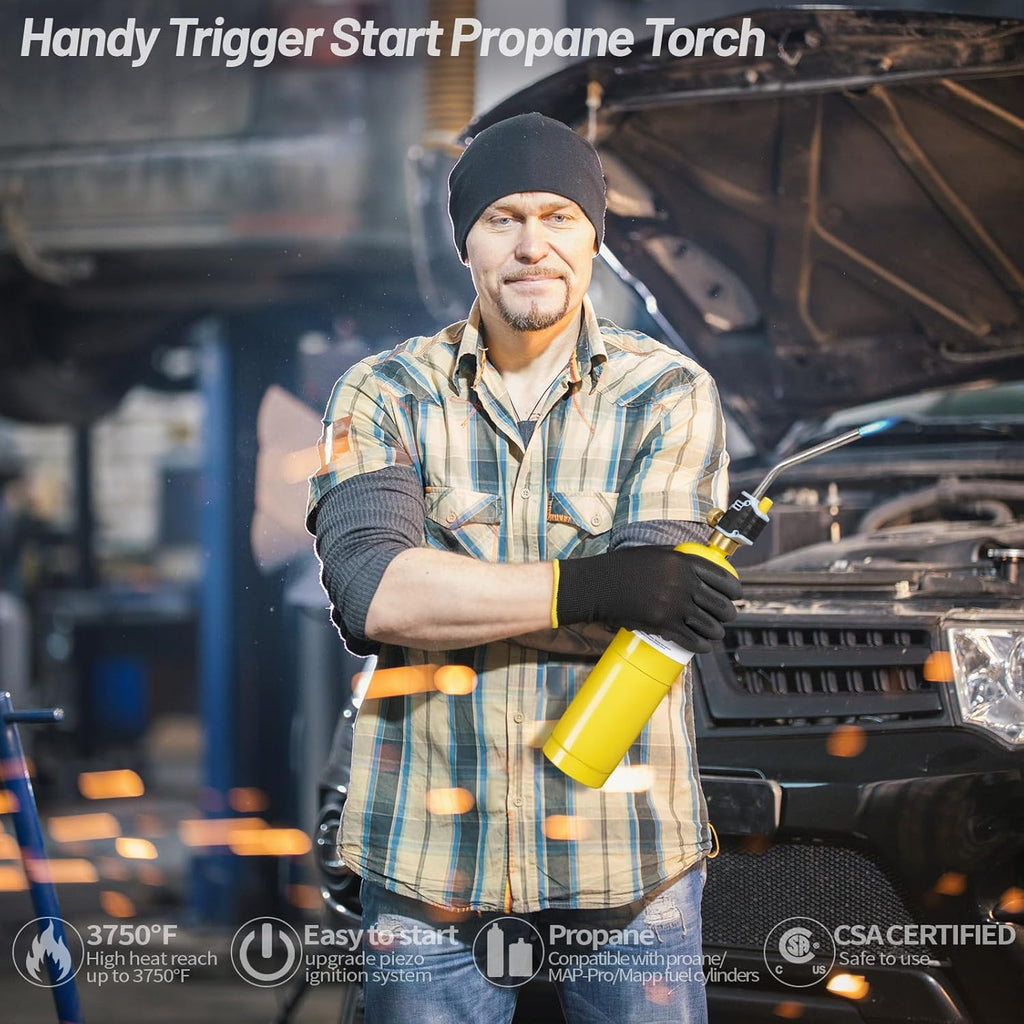 Propane Torch Head with Self Ignition, Trigger Start, Welding Torch Kit A9921