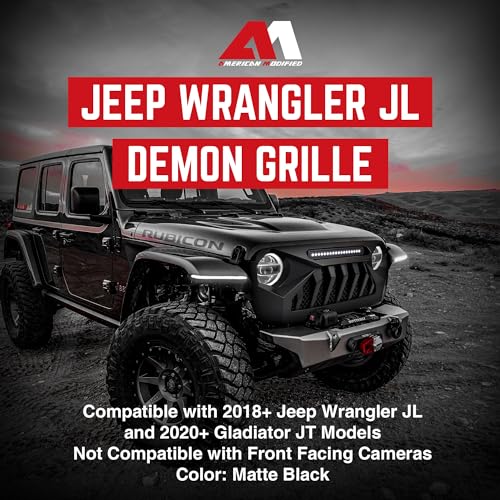 Front Grille with Mesh for Jeep Wrangler JL and Gladiator JT 2018-2023 Q896