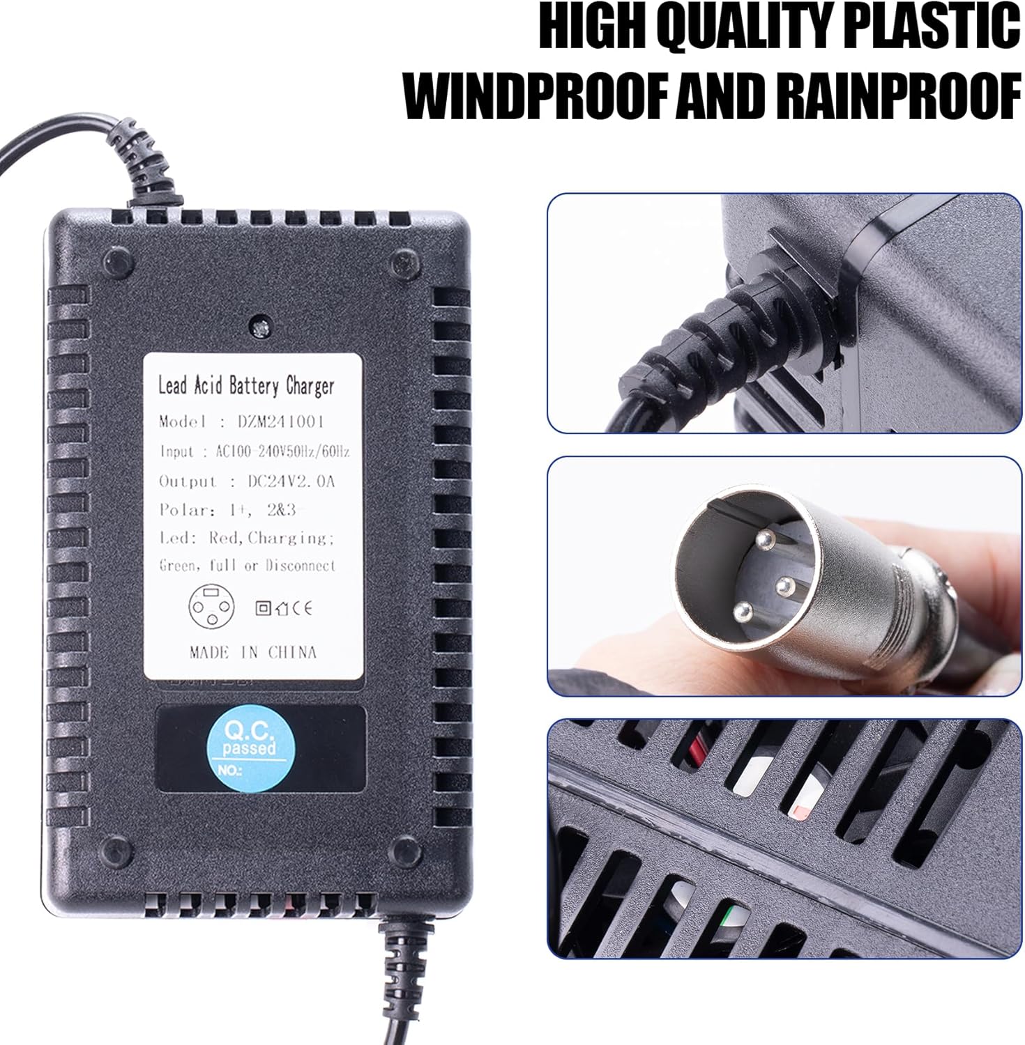 24V 2A Rapid Battery Charger with 3-Pin XLR Connector T734539
