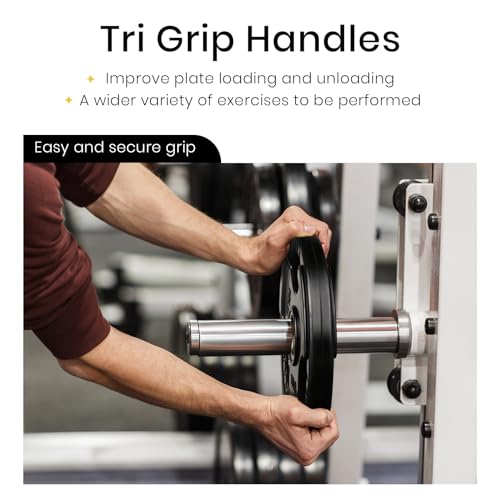 2-Inch Rubber Olympic Grip Weight Plates for Strength Training, Weightlifting, Solid Cast Iron Plate for Barbell N571