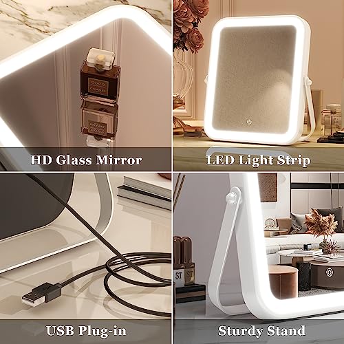 Lighted Vanity Mirror with Touch Control, 360° Rotation P15685