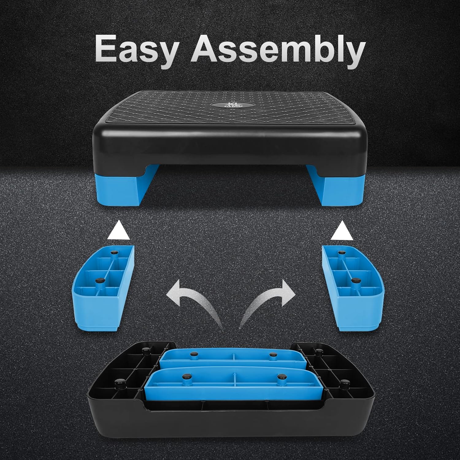 Adjustable 4-6 Inch Step Aerobics Platform with 2 Risers N3611