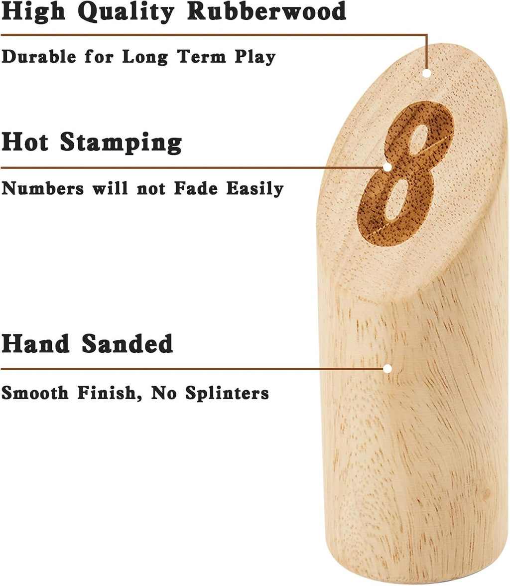 Wooden Throwing Game Set with Scoreboard and Carry Bag C391907