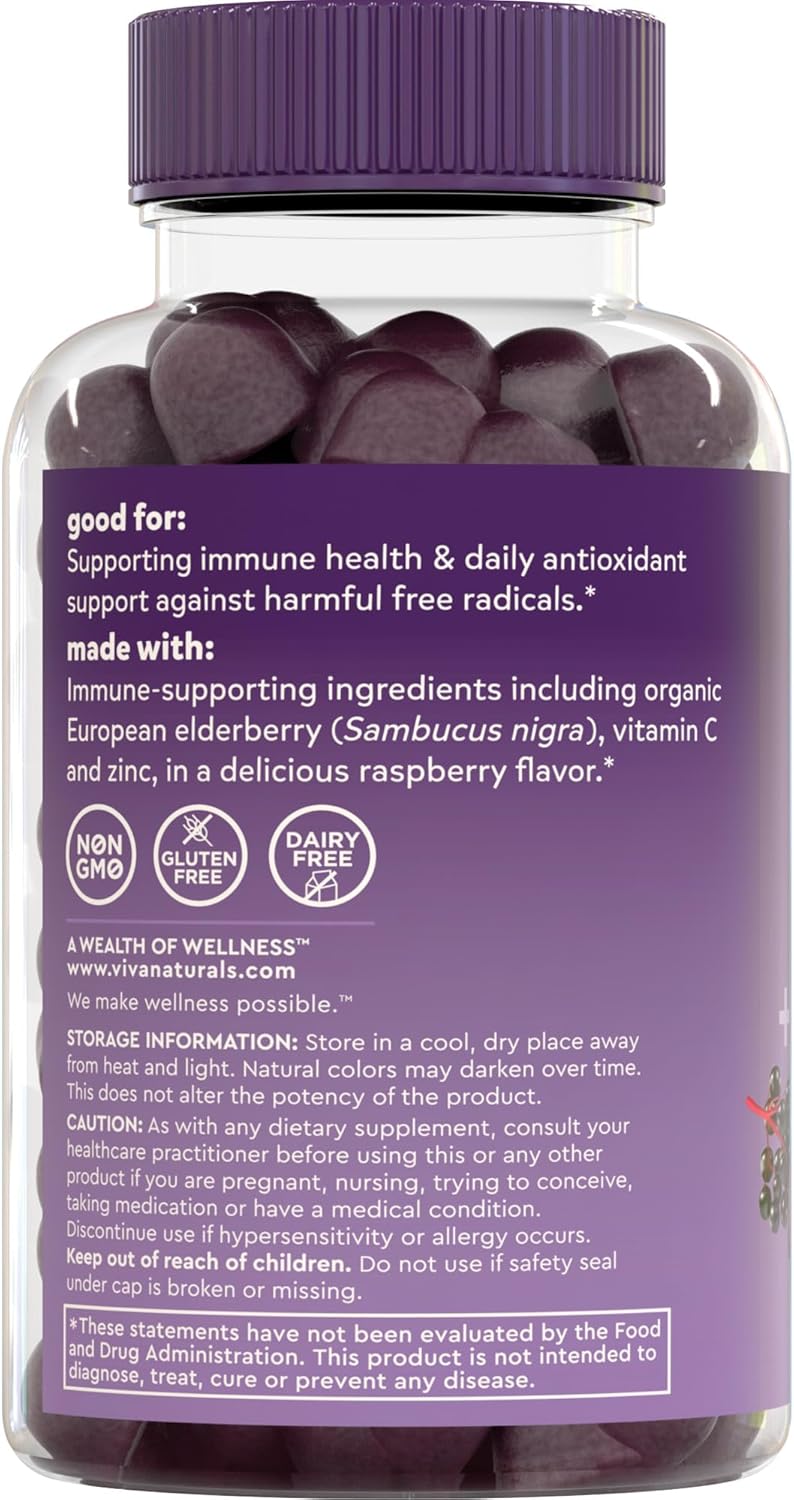 Elderberry Gummies with Zinc and Vitamin C for Immune Support U6354