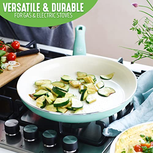 Soft Grip Ceramic Nonstick Frying Pan Skillet Set, 8 10 12 Inch, PFAS-Free, Dishwasher Safe Y411