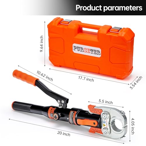 Copper Pipe Crimping Tool with 1/2, 3/4, 1 Inch Jaws H8985