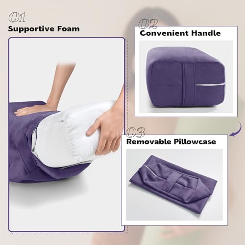 Rectangular Yoga Bolster Pillow with Washable Suede Cover L838460