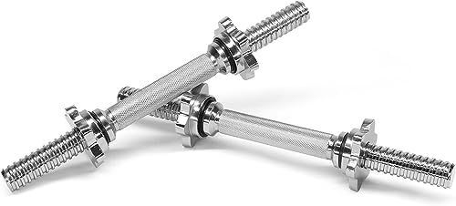Threaded Dumbbell Handles with Rubber Grip, Fit 1" Plates Z53137