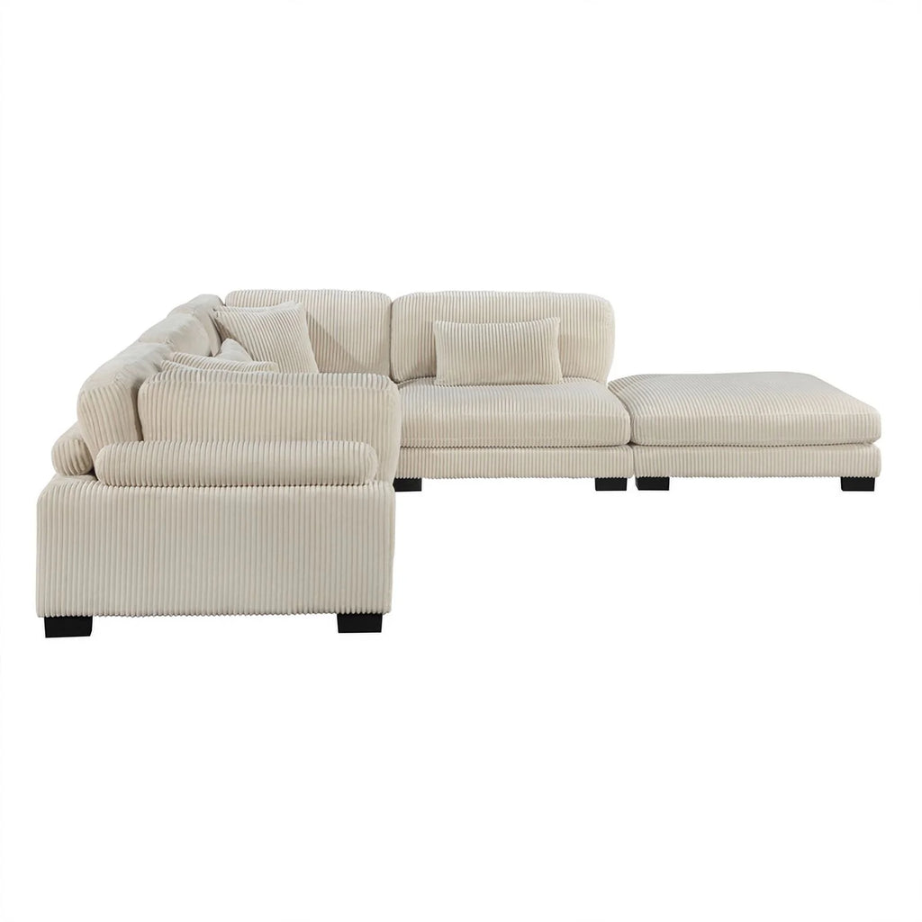 Modular Sectional Sofa in Beige Corduroy G142396