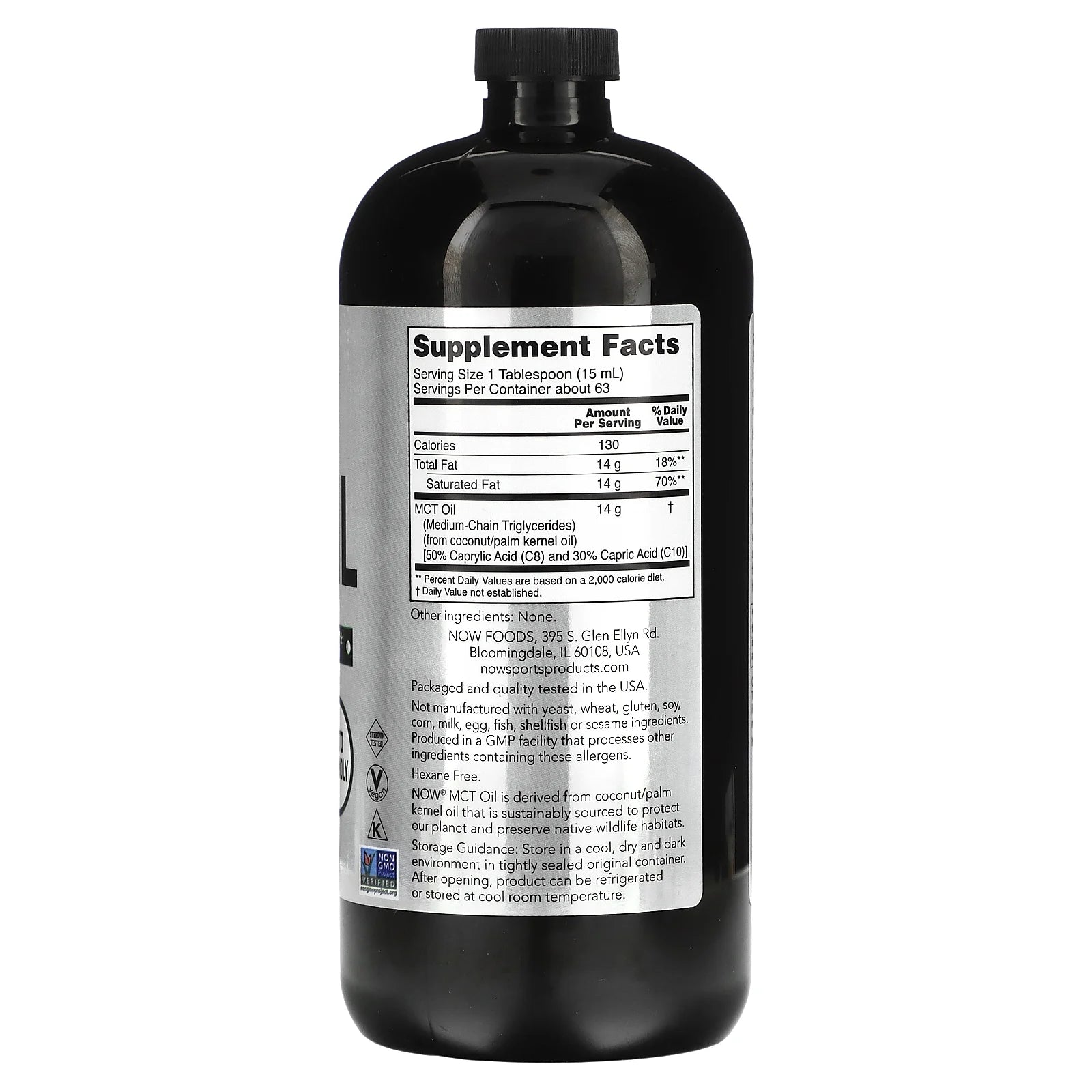 MCT Oil, Unflavored, 32 fl oz B562715