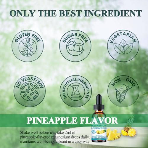 Magnesium L-Threonate Liquid with Apigenin, Theanine and Lemon Balm F2982