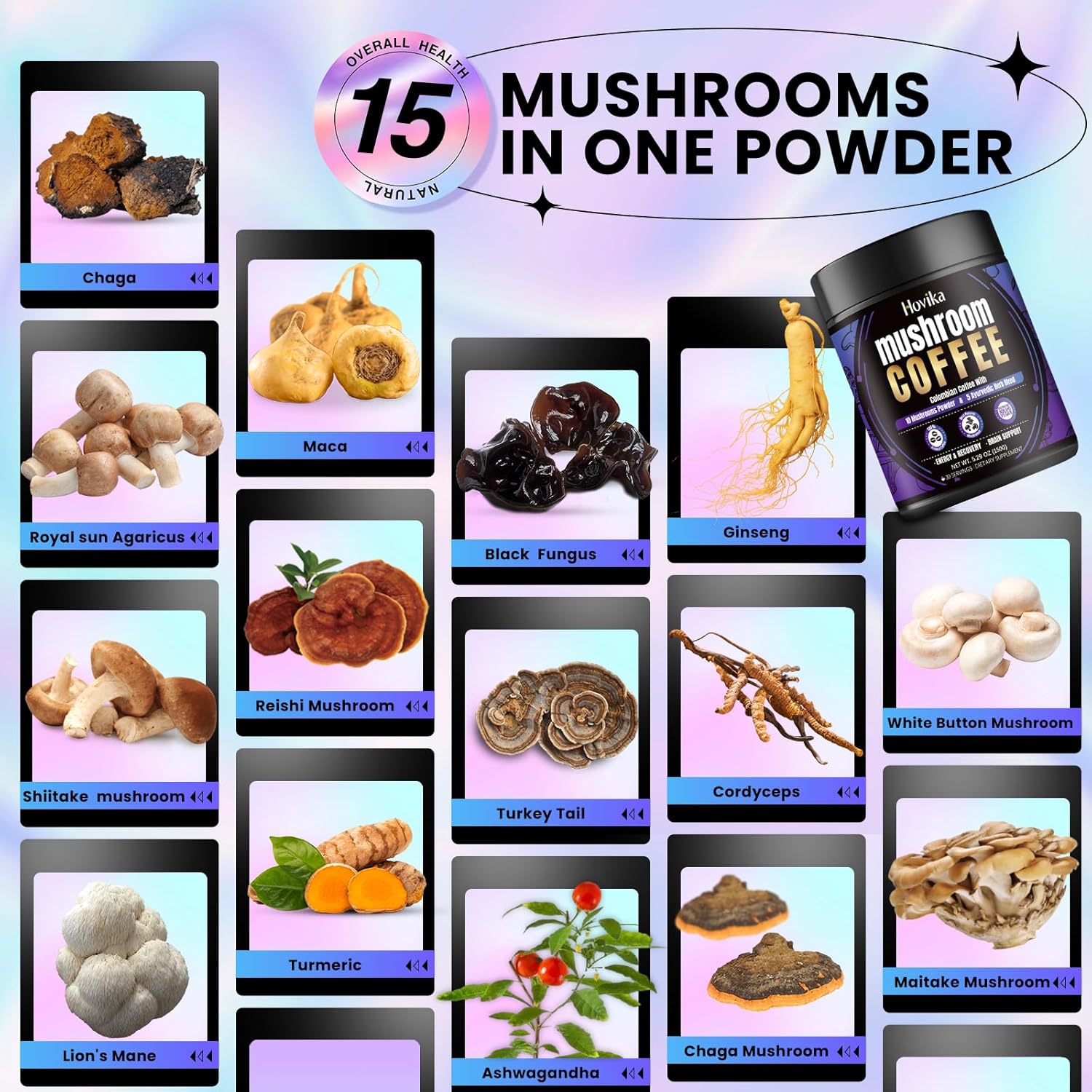 Organic Mushroom Instant Coffee with Superfoods and Herbs B651