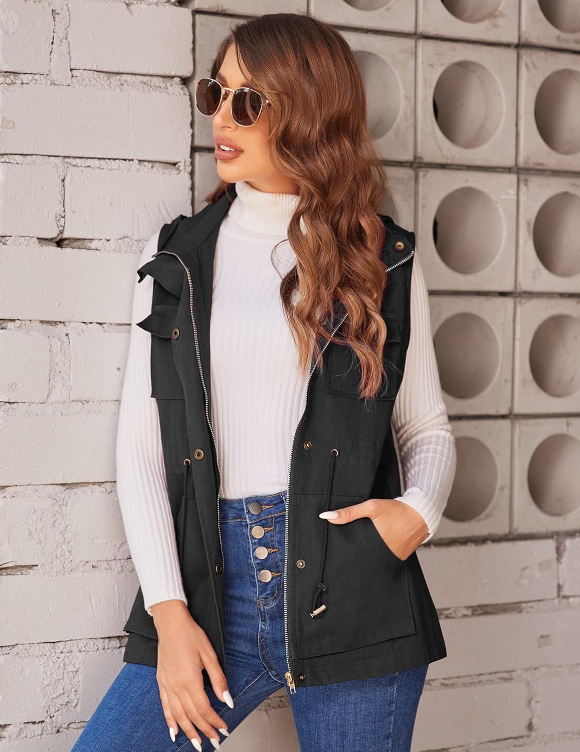 Women's Lightweight Sleeveless Military Anorak Vest O6020