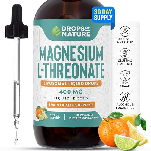 Magnesium L-Threonate Liposomal Liquid Extract | Vegan, Non-GMO, Enhanced Absorption | Liposomal Magnesium L Threonate Supplement for Memory, Cognitive Boost & Relaxation (2 oz 60 mL)