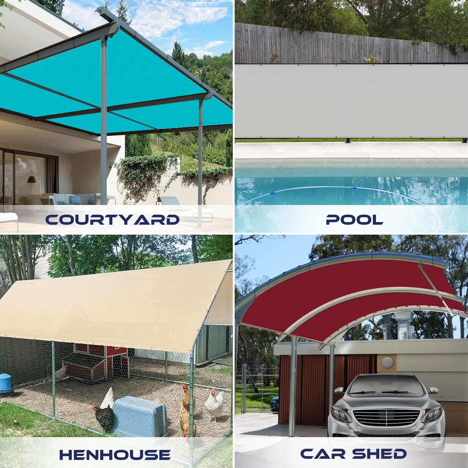 Waterproof Sun Shade Sail Straight Edge UV Block for Patio Garden E8985
