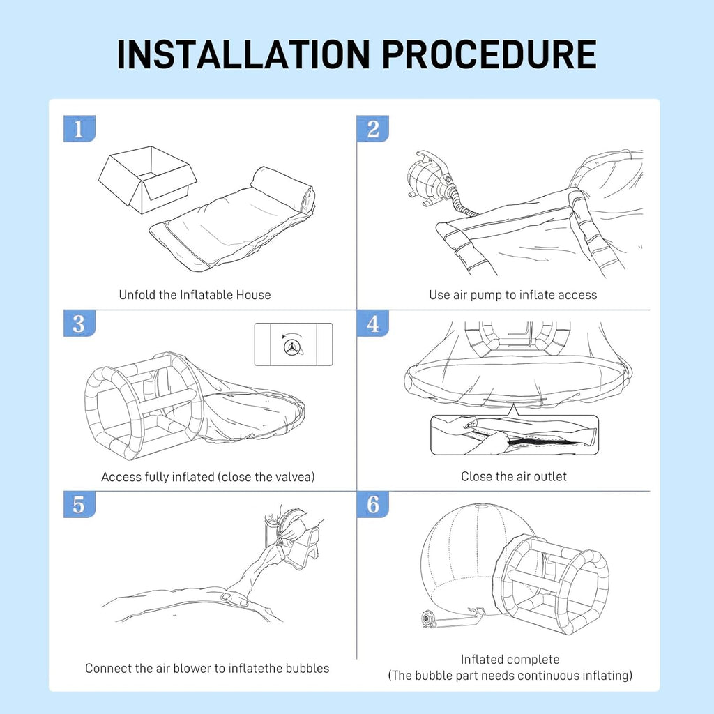 Inflatable Bubble Tent for Camping with Air Pump I531