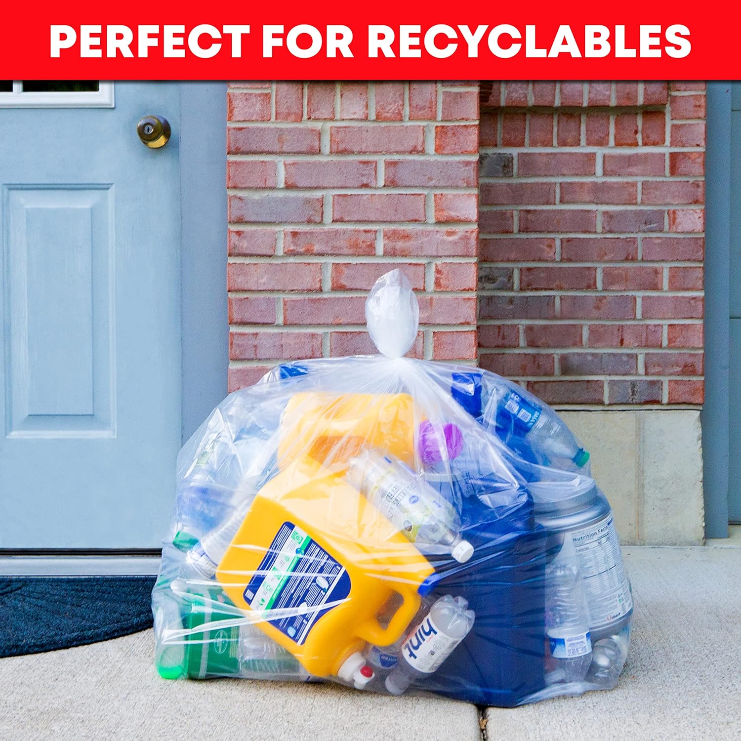 30-33 Gallon Clear Trash Bags Heavy Duty with Ties, 100 Count L718795