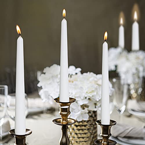 Long White Taper Candles - 30 Count - 10-inch Unscented Candlesticks U857