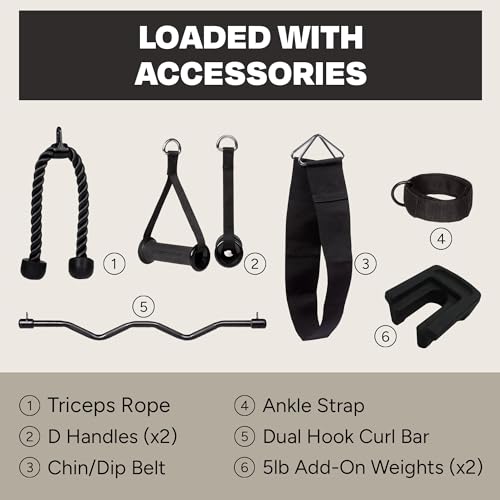 Functional Trainer Cable Machine for Home Gym Strength Training F16394