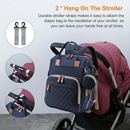 Waterproof 3 in 1 Diaper Backpack with Foldable Changing Pad, Grey G6485