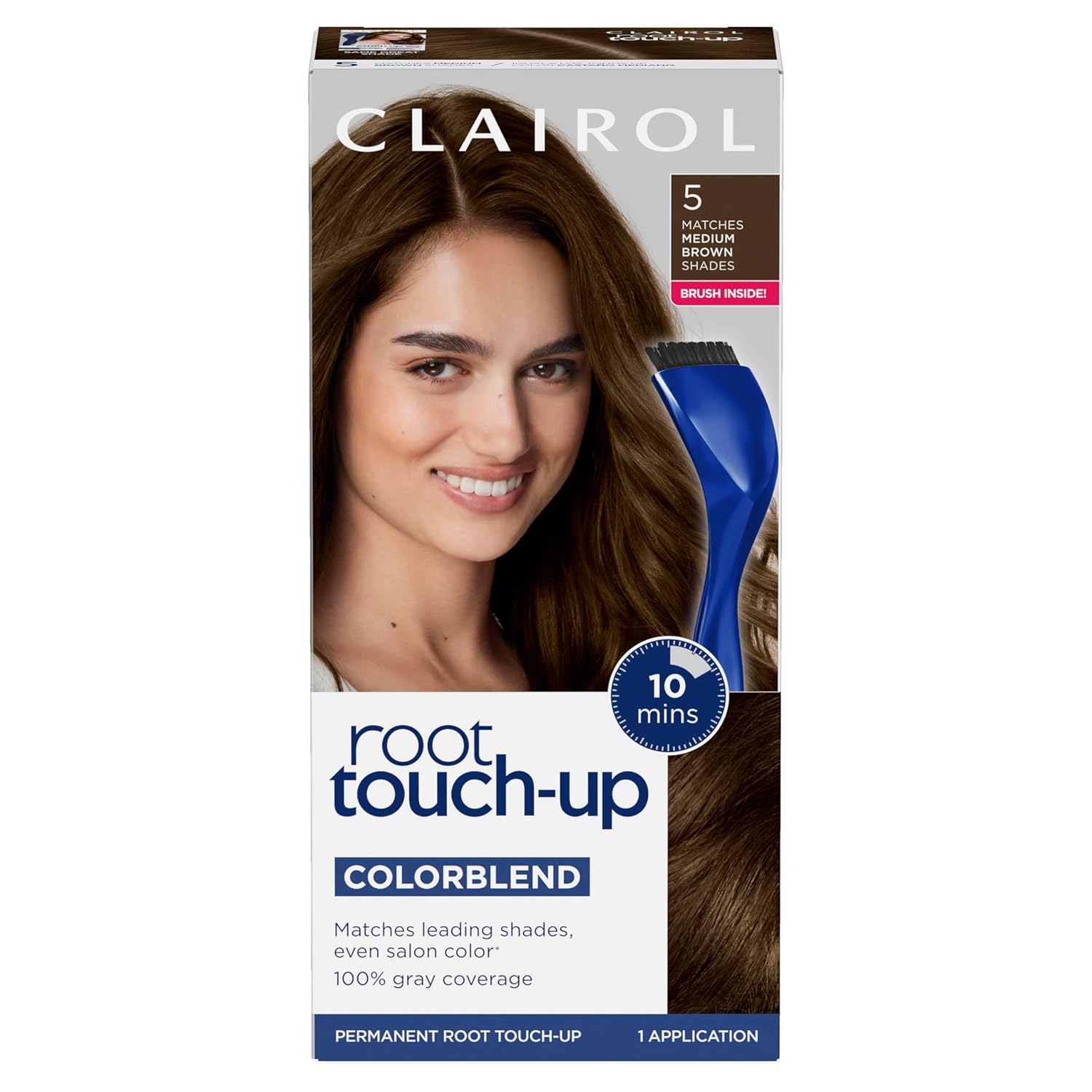 Permanent Hair Dye, Medium Brown, Root Touch-Up Color + Volume 2-in-1 Spray V2344