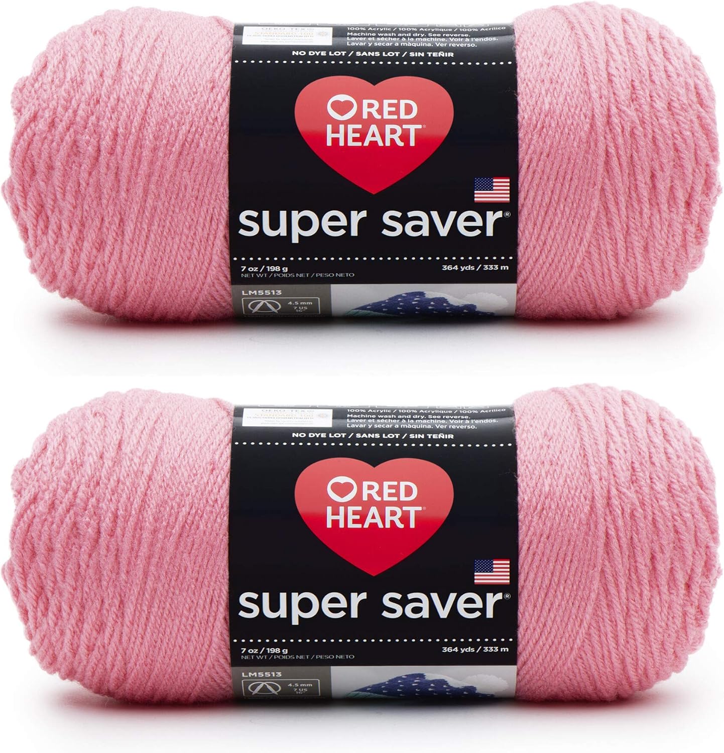 Bulk Buy: Red Heart Super Saver (2-Pack) (Perfect Pink, 7 oz Each Skein)