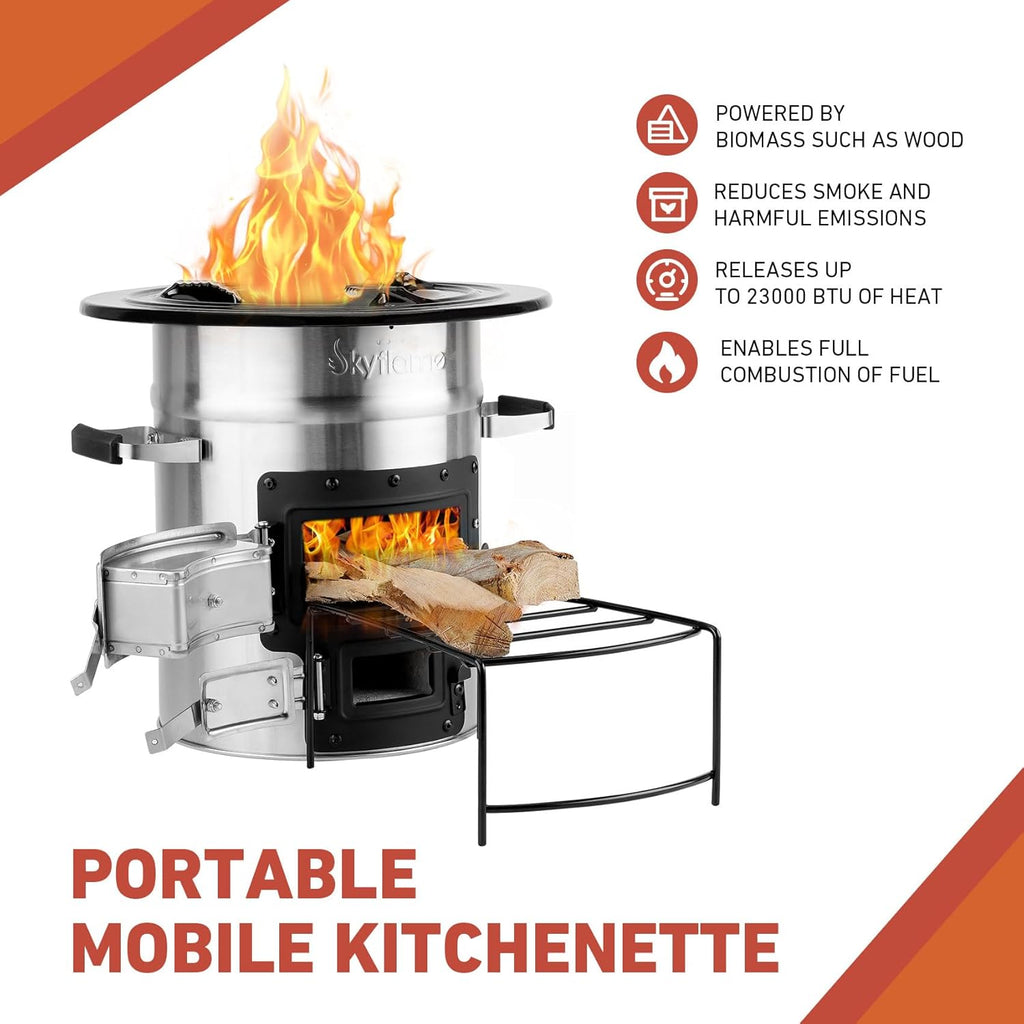 Stainless Steel Wood Burning Rocket Stove for Camping and Backpacking M537