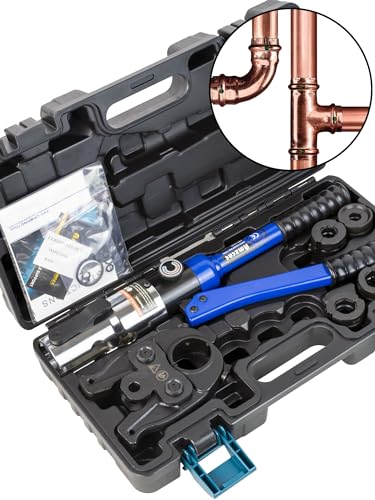 Copper Pipe Crimping Tool with 1/2, 3/4, 1 Inch Jaws N293