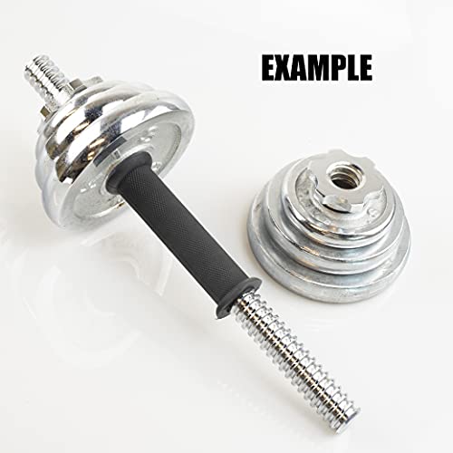 Adjustable Dumbbell Bar Handles with Rubber Grip, 32/35/40cm, Pair B2545