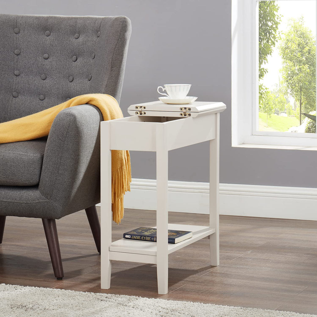 Narrow End Table with Storage Shelf for Small Spaces I331605