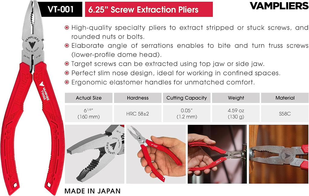 Screw Extractor Pliers Tool Set, 4-Piece with Tool Pouch W25135