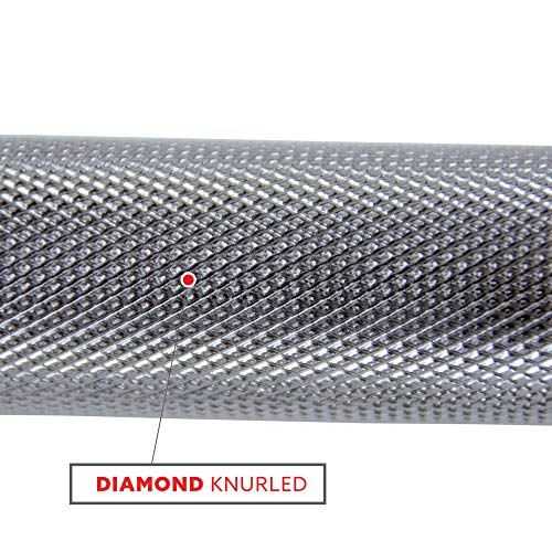 Olympic Barbell Bar with Locking Collars, 20" Heavy Duty Dumbbell Handle E257