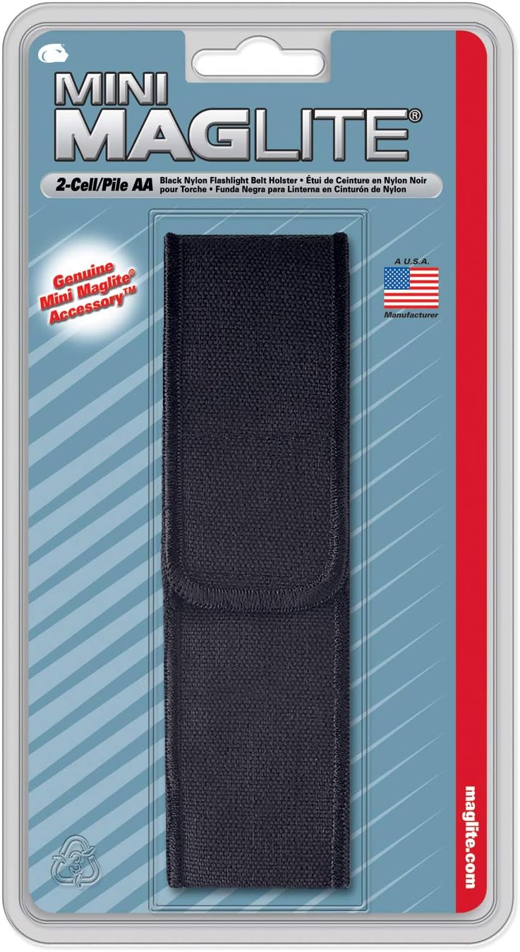 Maglite Black Nylon Full Flap Holster for Mini Maglite AA Flashlights