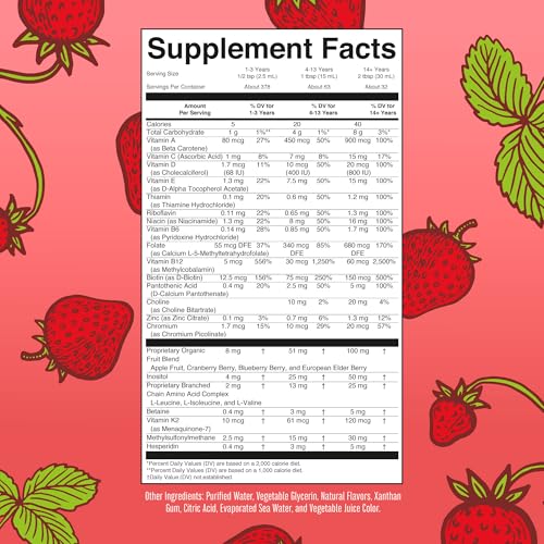 Liquid Multivitamin for Women, Men & Kids, No Added Sugar, 32 Fl Oz L593