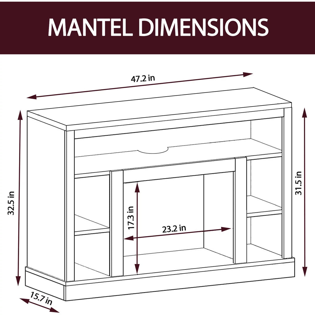 Freestanding Electric Fireplace with Log Insert and Remote, Mahogany Mantel W8113
