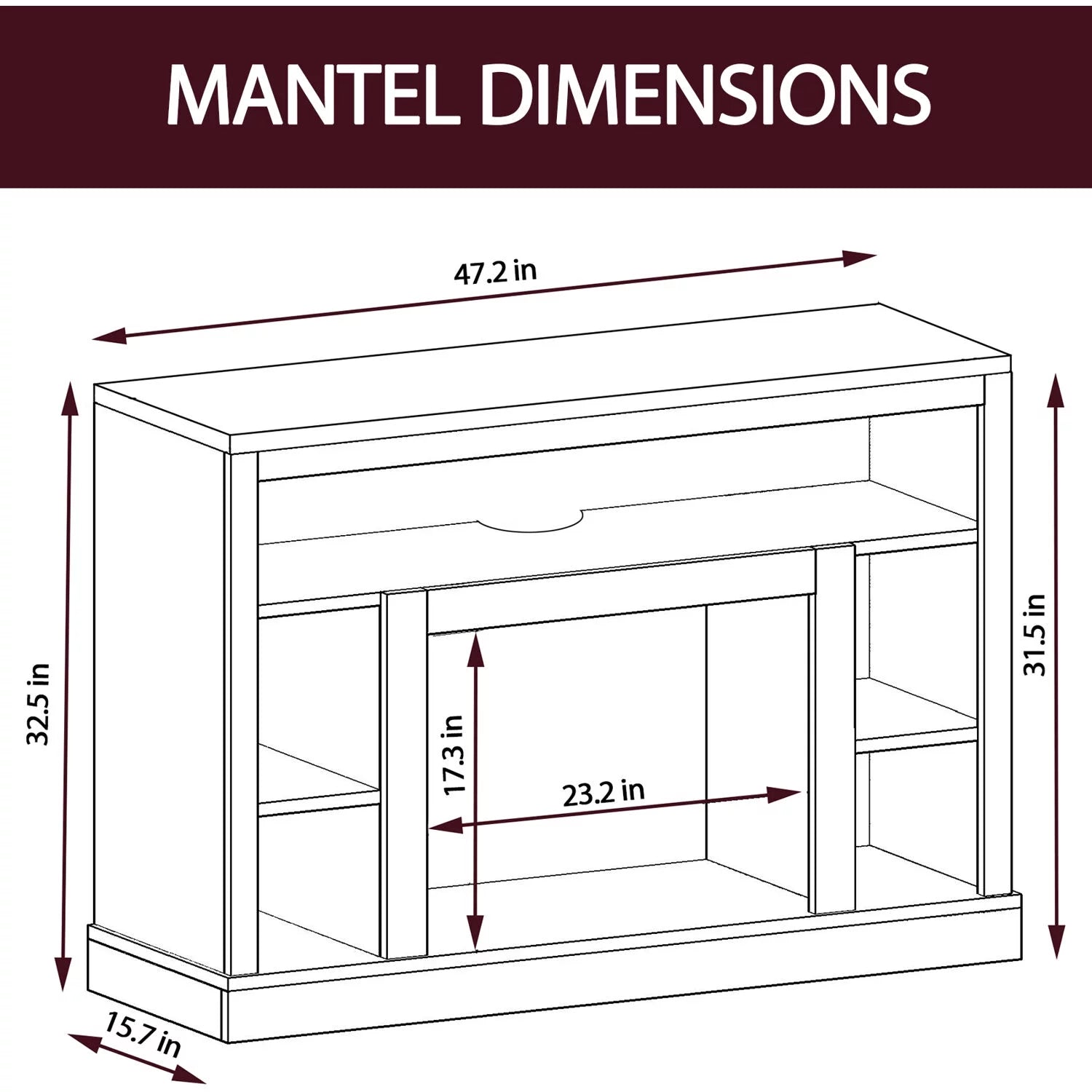 Freestanding Electric Fireplace with Log Insert and Remote, Mahogany Mantel W8113