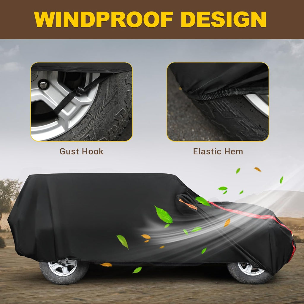 All-Weather Car Cover for 4 Door SUV with Windproof Straps Y549583