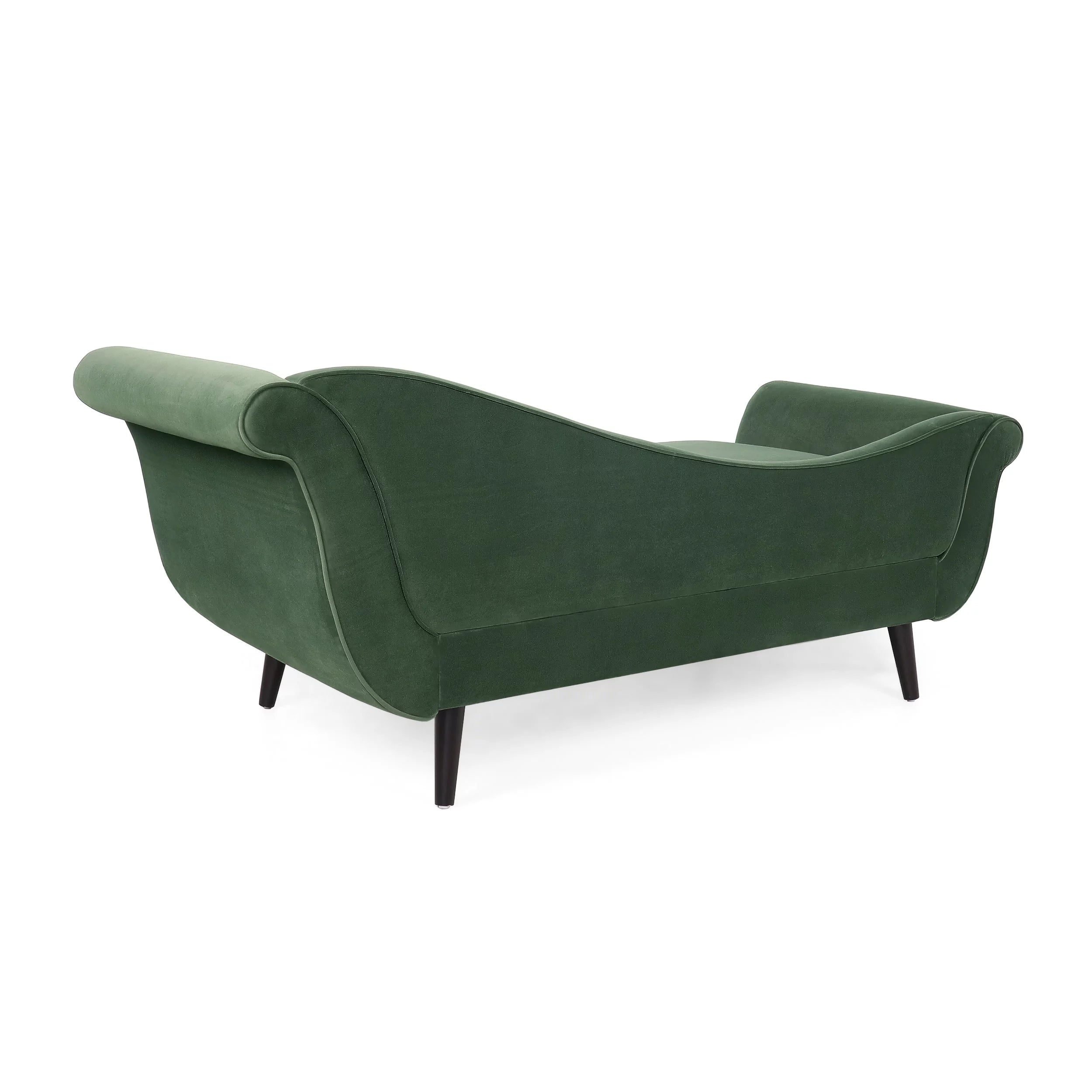 Indoor Fabric Chaise Lounge with Bolster Pillow, Sage Green V580