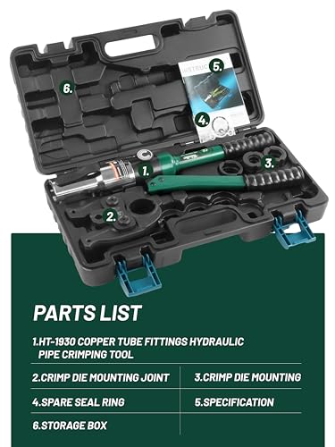 Copper Pipe Crimping Tool with 1/2", 3/4", and 1" Jaws J556