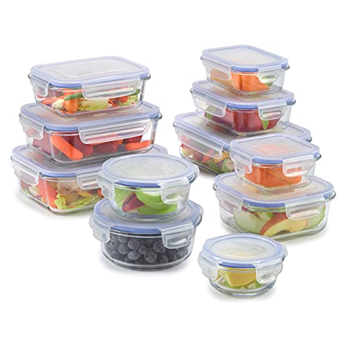 Glass Food Storage Containers with Lids, 9 Pack, Airtight & Leak Proof A9201