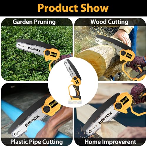 Cordless Mini Chainsaw 6 Inch for Wood Cutting and Pruning I26121