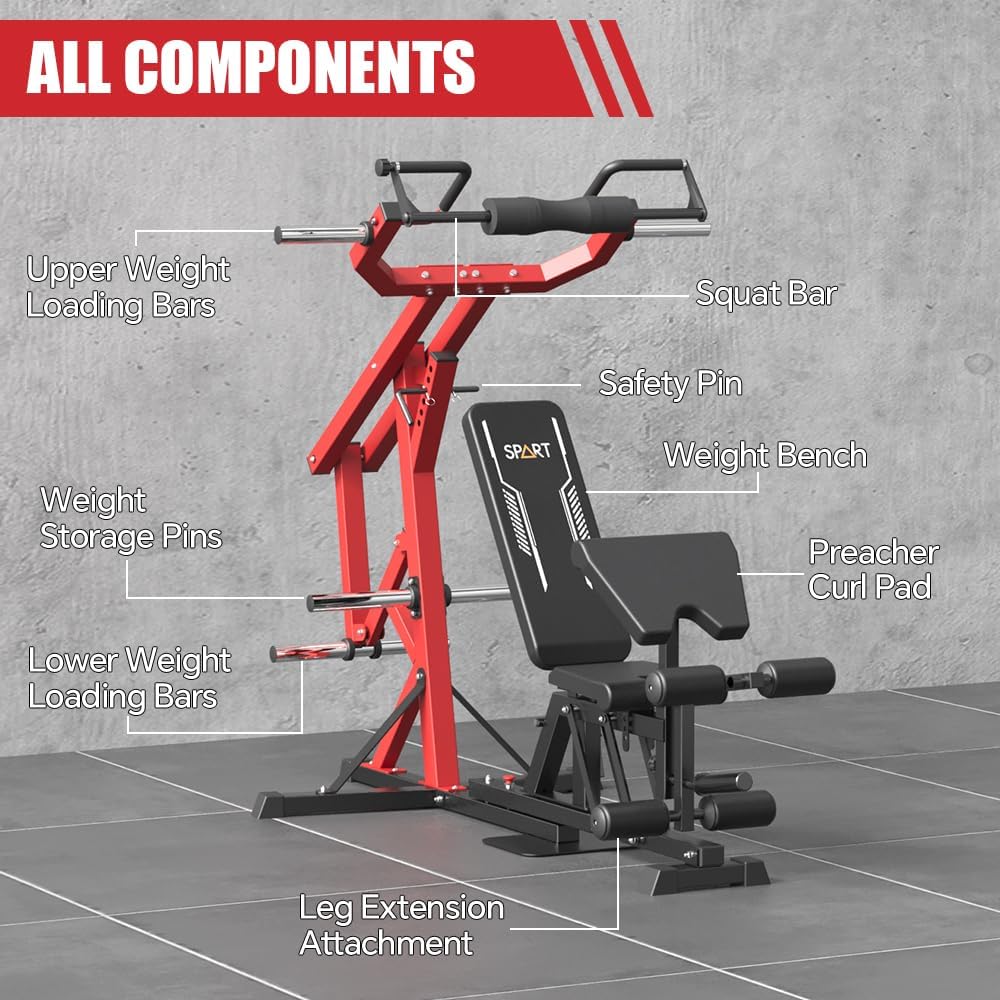 Leverage Machine, Multifunctional Strength Training Station, Plate Loaded Home Gym Z62567