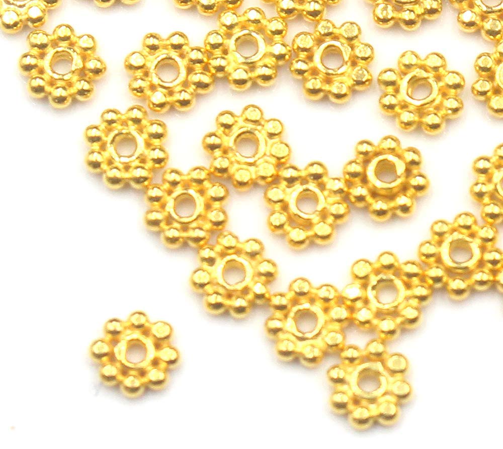 Daisy Spacer Beads, 3mm Gold Vermeil X124265