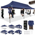 COBIZI 10x20 Pop Up Canopy Tent Heavy Duty with 6 Removable Sidewalls, Commercial Heavy Duty Pop Up Tent for Parties All Weather Waterproof and UV 50+ Wedding Tent with Roller Bag(Frame Upgrade)
