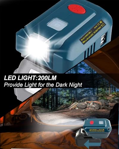 150W Power Inverter for 18V Lithium Battery, DC to AC 110V-120V Portable Power Station with USB and AC Outlet Q5429